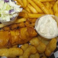 Seafood Basket · All baskets are served with choice of fries tots or chips.