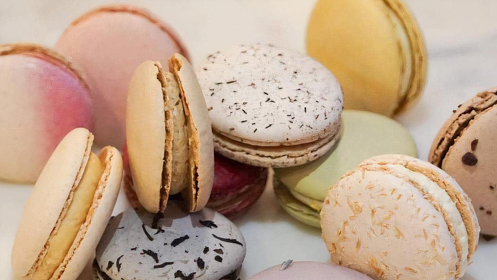 Organic Parisian Macaron · Similar to a meringue, but made with almond flour. This pastry sandwiches several flavourful ganaches and chocolates (all our macarons are organic)