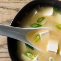 Miso Soup · Most popular. House-made miso soup served with scallions and tofu.