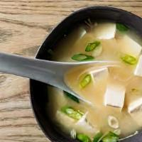 Miso Soup · Miso soup with seaweed, tofu, and scallion