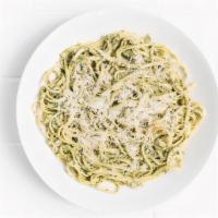 Linguini With Basil Pesto · Fresh housemade pesto, Parmesan.