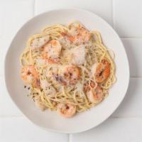 Linguini Misto Mare · Shrimp, white fish with lemon, butter, garlic, white wine.