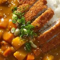 Pork Katsu Curry · Deep fried pork cutlet served with vegetable curry over the rice