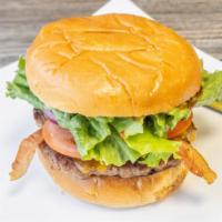 Bbq Bacon & Cheddar · 1/3 lb. angus, bacon, cheddar, lettuce, tomato, red onion, sweet baby ray's sauce and pickle...