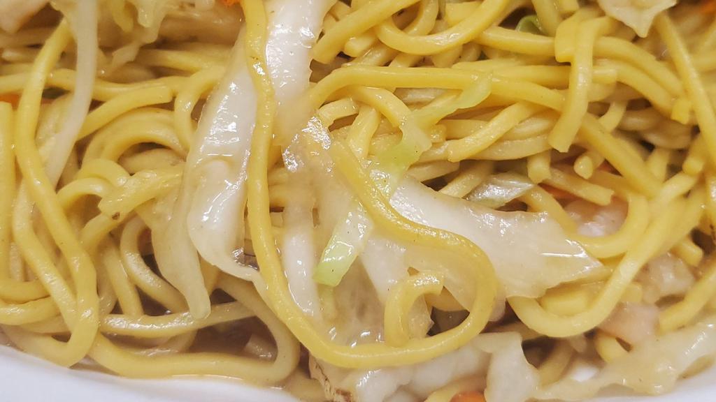 House Noodle · Soft noodles are stir-fried with carrots, onions, bean sprouts, and green cabbage. Add your choice of meat for an additional charge.