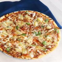 Maui Chicken · Chicken, Green Peppers, Pineapple, Crushed Red Pepper, Classic Red Sauce