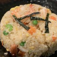 Shrimp Chahan · Shrimp, scallion, carrot, sesame, egg and nori.