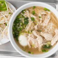 Chicken Pho · Most popular. Homestyle Vietnamese noodle soup. Served with fresh bean sprouts, lime, jalape...