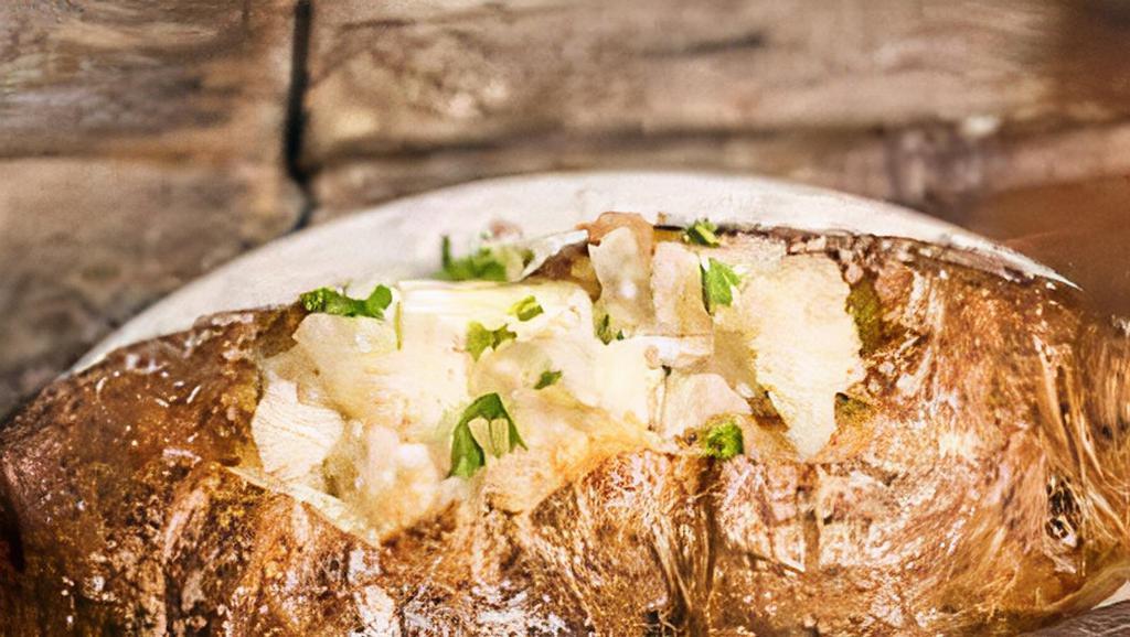 Large Loaded Baked Potatoes · Grilled salted butter baked potatoes, loaded with your choice of toppings.