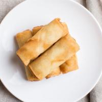 Eggrolls (5) · Your choice of pork, chicken or veggie. Clear vermicelli noodles, carrots, cabbage, onions, ...
