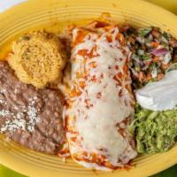 Burrito · flour tortilla filled with your choice of beans, chicken or beef.