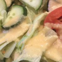 House Salad · Lettuce, tomato, cucumber, Ginger dressing