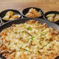 Seafood And Green Onion Pancake (해물파전) · Green onion, onion, shrimp