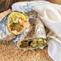 Falafel Wrap · Falafel, salad, and tahini in a wrap.