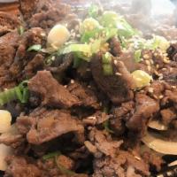 Spicy Beef Bulgoi King - New! · Korean style BBQ spicy beef sirloin over your choice of starch.