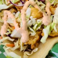 Camarón / Shrimp Taco · Wild caught butter Shrimp, Regular corn tortilla, topping with cabbage and chipotle dressing.