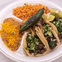 Taco Plate · Please specify the meat you want:
Beef, Spicy Pork, Pork mix Chicken, Mexican Sausage, Carni...