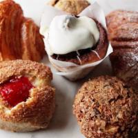 Half Dozen Assorted Pastries · An assortment of pastries currently available in the cafe. Please note a preference for nuts.