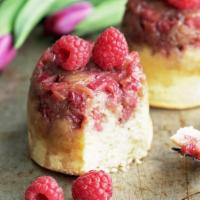 Mini Raspberry Rhubarb Upside-Down Cake · Caramelized raspberries and tart rhubarb with a hint of anise top our buttery yellow cake in...