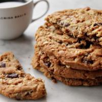 Chocolate Oat Peanut Butter Chip Cookie · A chewy oatmeal cookie with chocolate chips and peanut butter.