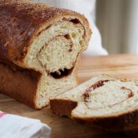 Cinnamon Swirl Brioche Loaf (24 Oz) · This soft-textured French loaf is enriched with eggs and sweetened with a swirl of cinnamon ...