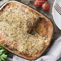 Vegetarian Lasagna · Our Neapolitan-style vegetarian lasagna features roasted zucchini and mushrooms layered with...