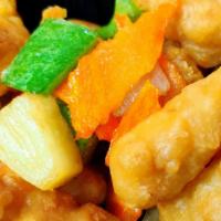 Sweet & Sour · Pineapple, onions, carrots and green peppers mixed with sweet and sour sauce.