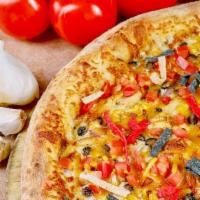 Southwestern Chicken (Extra Large) · This slightly spicy pizza may soon become your new favorite! Grilled chicken, black beans, r...