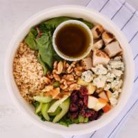Harvest Bowl · Grilled Chicken Breast, Point Reyes Blue Cheese, Apples, Dried Cranberries, Celery, Grapes, ...