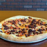 Soy Chorizo And Tomato Pizza · 12 Inch Pizza with Soy Chorizo and Tomatoes