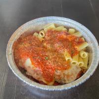 Chicken Parmesan · House-breaded chicken breast covered in Marinara sauce, Romano. cheese, melted Mozzarella an...
