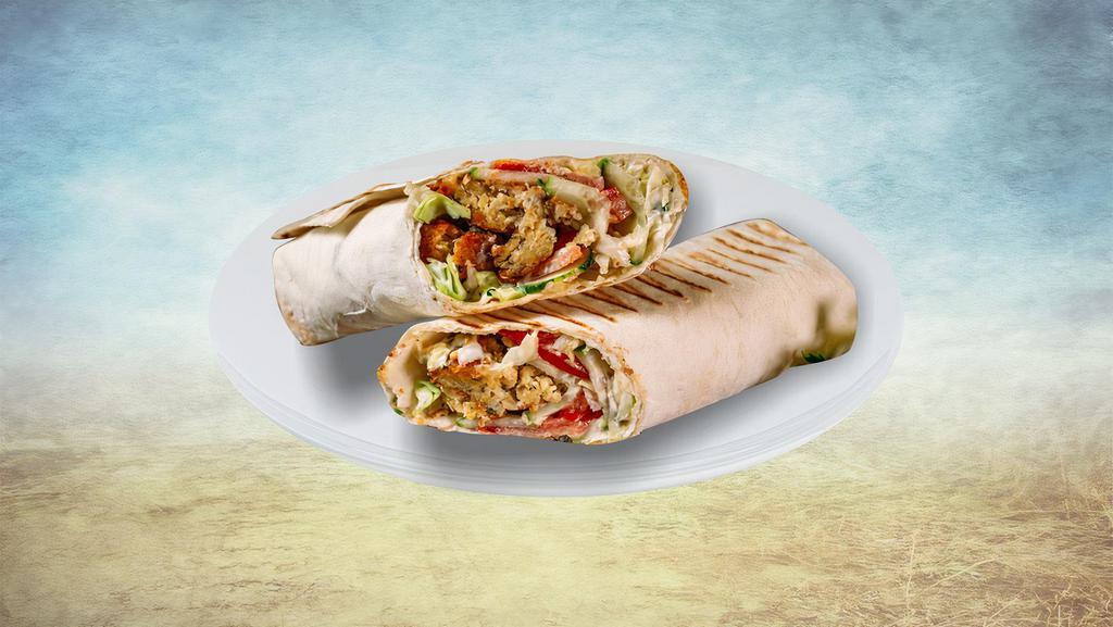 Genghis Khan Wrap  · Fresh marinated chicken cooked over a hot grill and then stuffed into a warm pita and topped with homemade tzatziki, tomato, onion, lettuce, and fresh dill.