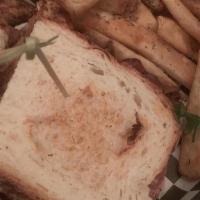 Chicken Sandwich · Chicken tender filets, bacon, arugula, onions, tomato, chipotle aioli, on rustic bread serve...