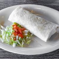 Vegan Burrito* · Black beans, grilled fajita veggies, ＆ guacamole.