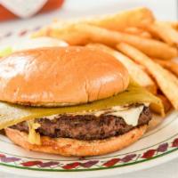 Coyote Burger · This half-pound burger is topped with pepper jack cheese ad green chili strips.

Consuming r...