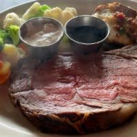 Regular Cut (10 Oz. ) · Slow roasted 28-day aged marbled prime rib. Not available before 4pm.