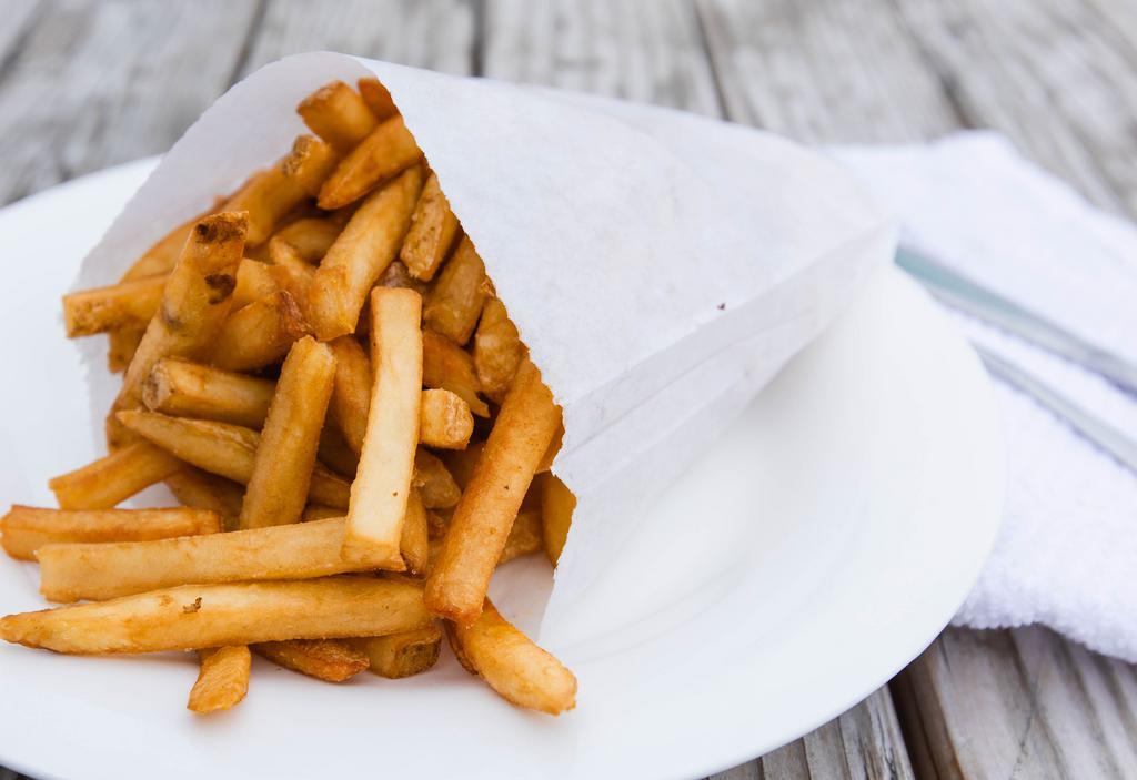 French Fries · Tasty deep fried potato strips with seasoned salt, served with fry sauce.