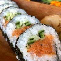 Spicy Tuna Roll · Spicy. Spicy tuna, cucumber, and kaiware (sprouts).

Roll is RAW
