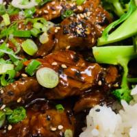 Spicy Beef Teriyaki · Tender grilled steak marinated in a spicy Asian sauce.