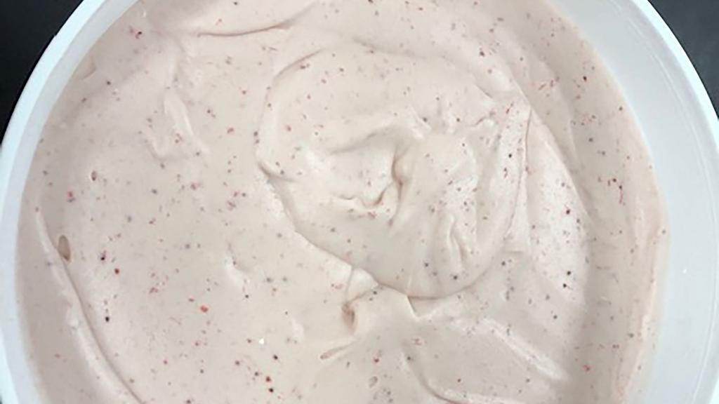 Strawberry · Roasted fresh strawberries melted in our sweet cream base. (Gluten-free).