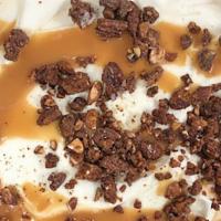 Rough At Sea · Sea salt ice cream mixed with a pecan, almond, and pistachio brittle. (Gluten-free).