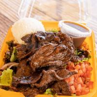 Teriyaki Beef Salad · Thinly sliced beef that is marinated and grilled to perfection.