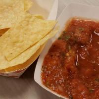 Chips & Salsa · Bag of chips with 8 oz salsa fresca.