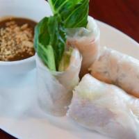 Spring Rolls / Goi Cuon (2 Pieces) · Seasoned sirloin pork, lettuce, bean sprouts, and vermicelli noodles wrapped in fresh rice p...
