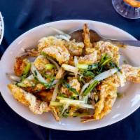 Salt & Pepper Shrimp · Lightly battered and stir fried with green onion and pepper.