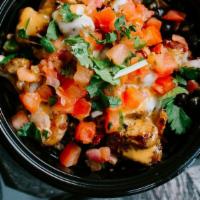 Baja Chicken Taco Bowl · Achiote Rice, Black Ranchero Beans, Slow-Roasted Baja-Style Chicken w/ Pico De Gallo, Cheesy...