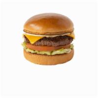 #2 Cheesy · angus beef patty, 21 sauce, choice of cheese, lettuce, Roma tomato, toasted brioche bun (602...
