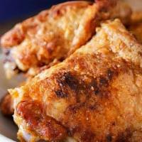 Fried Chicken Dinner · Please allow 20 minutes cook time. crispy boneless breast battered and fried, cheddar & pota...