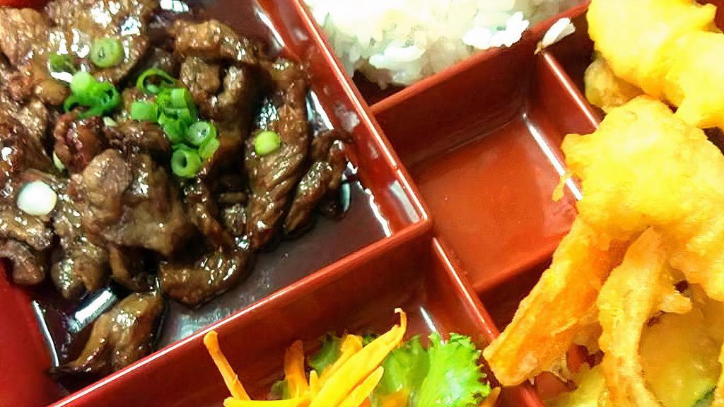 Tempura Shrimp And Teriyaki Beef Combo · 