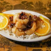 Honey Glazed Walnut Shrimp · Lightly breaded shrimp in a rich creamy sauce, topped with honey-glazed walnuts
